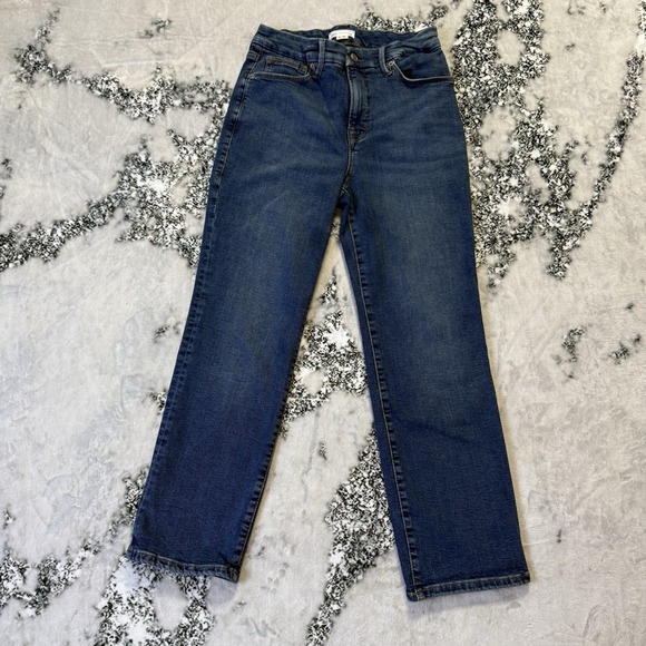 Good American Denim - Good American Jeans Womens Size 6/28 Blue Good Petite Straight Stretch Denim